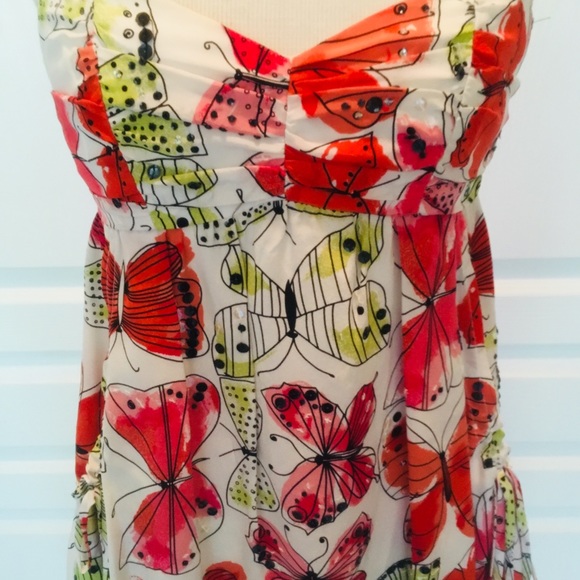 Nanette Lepore Silk Butterfly Sequin Dress 🦋 0 XS - Picture 2 of 8